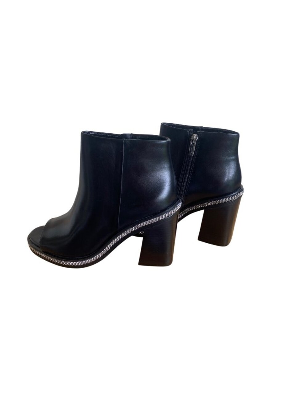 Vince Camuto VC-Bitnny Black Cow Paradise Leather Open Toe Booties Size 9M New - Picture 14 of 15